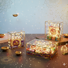 PVC Clear Gift Bag Golden (Small - 5.5" x 3" x 5.5")