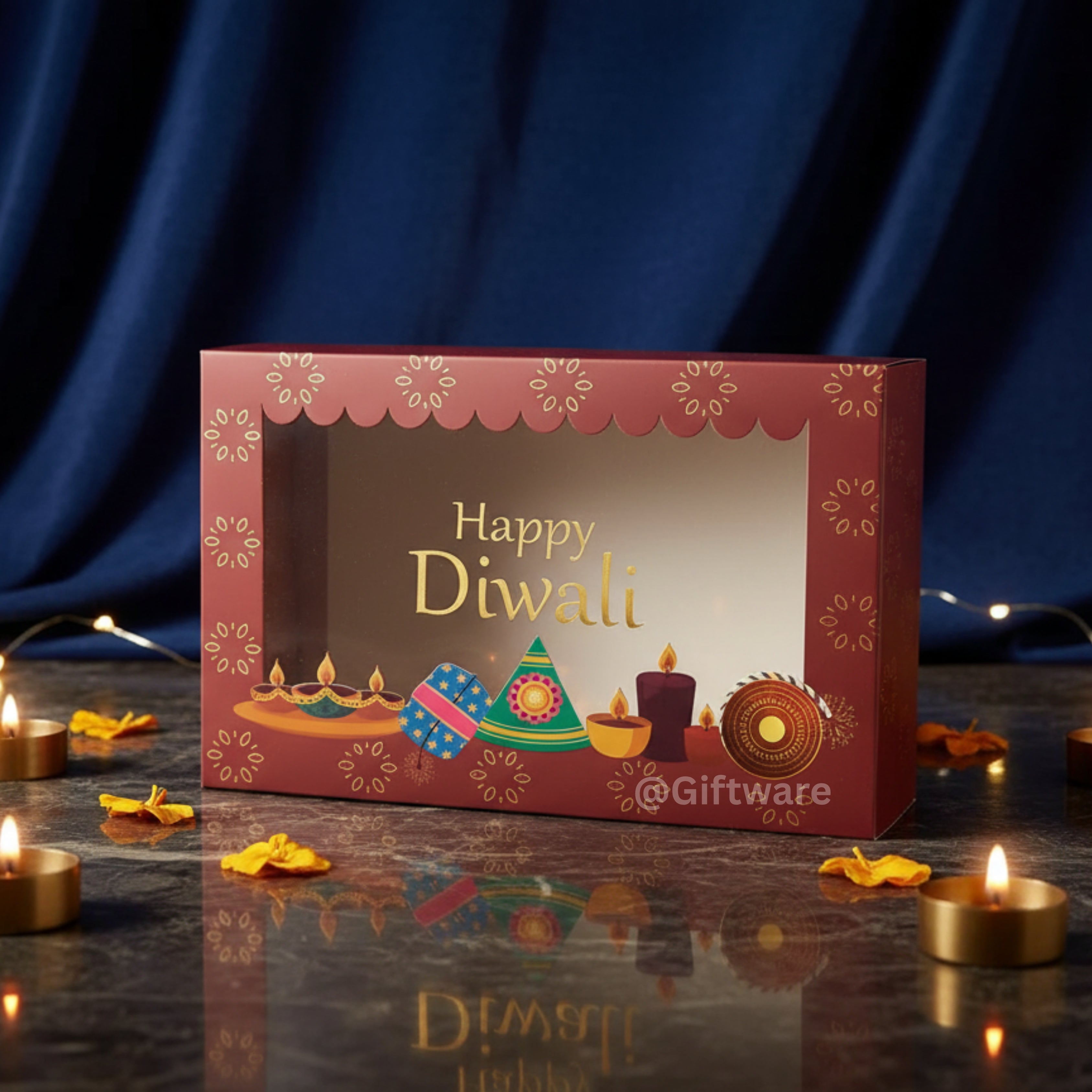 Diwali Hamper Box with Gold Foiling