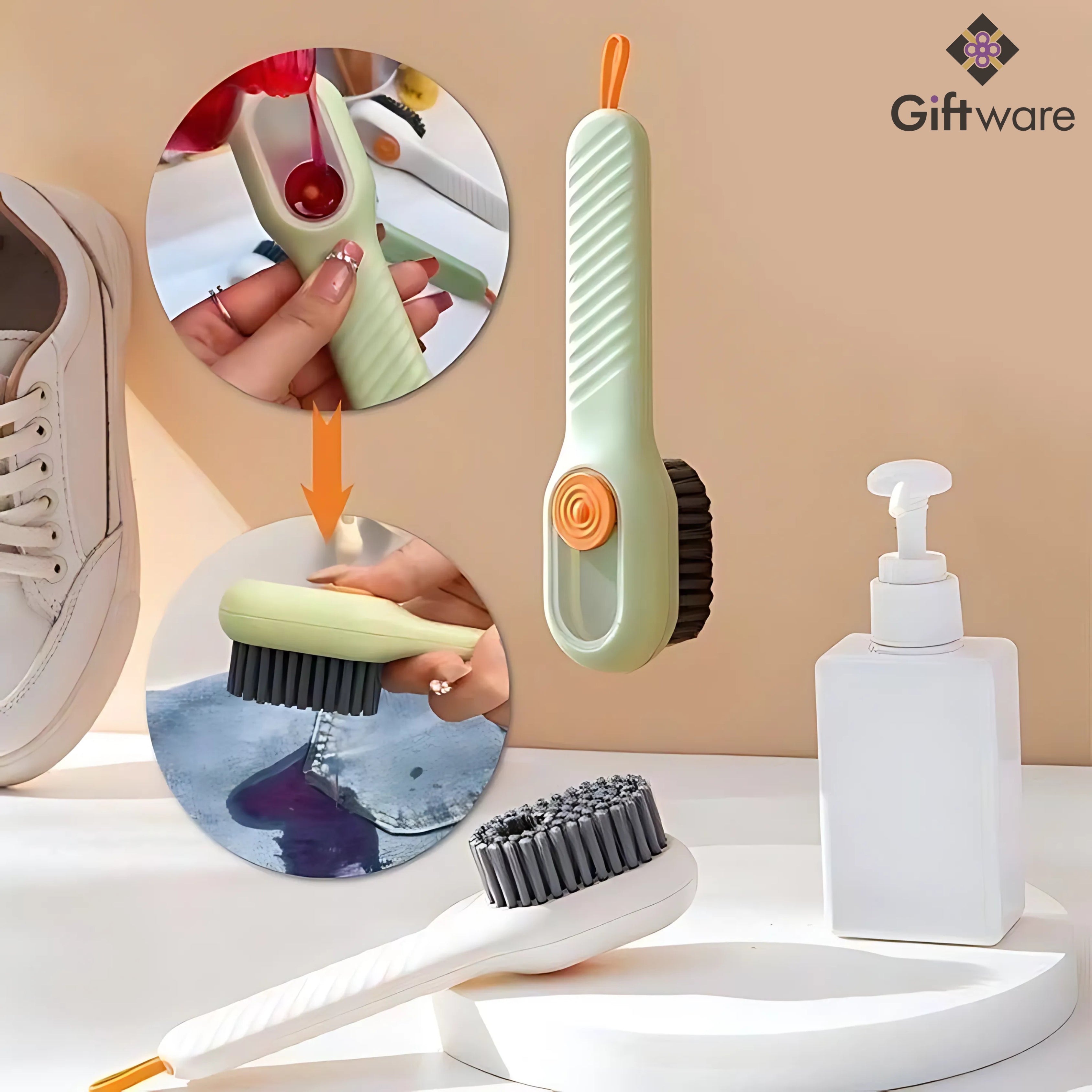 Shoe Cleaning Brush with Soap Dispenser