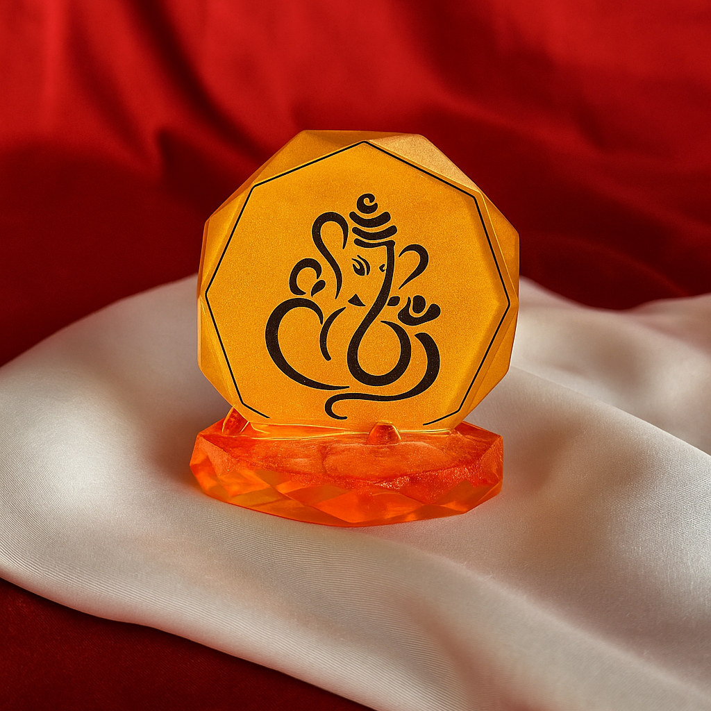 Orange Ganesha Idol 3 inches